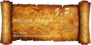 Váczi Placid névjegykártya